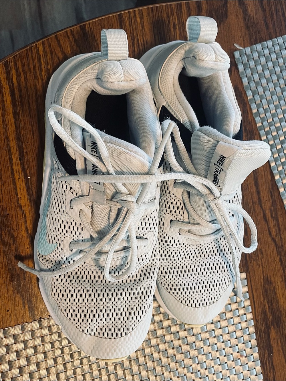Nike women’s Light Blue and White Mesh Sneakers